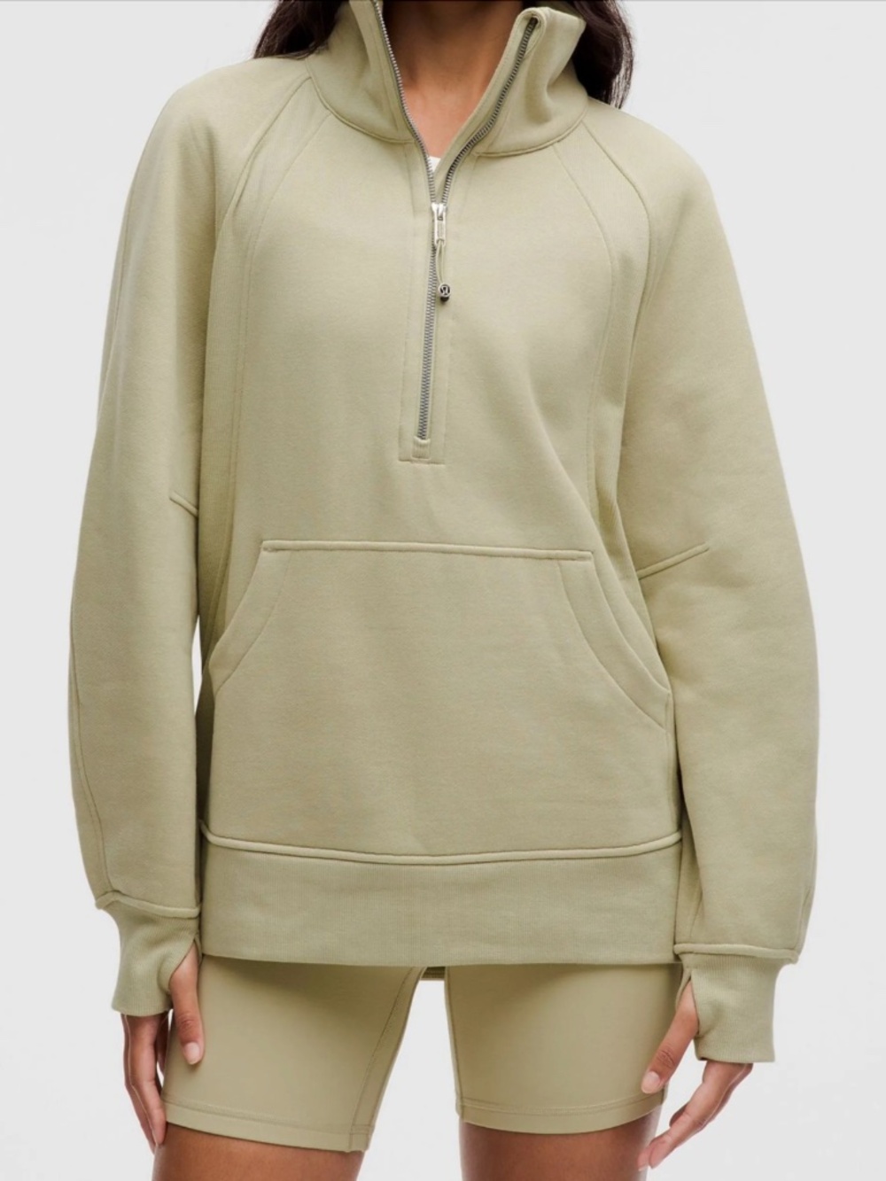 Lululemon Scuba Oversized Funnel Neck Long Hoodie Honeydew XS/S